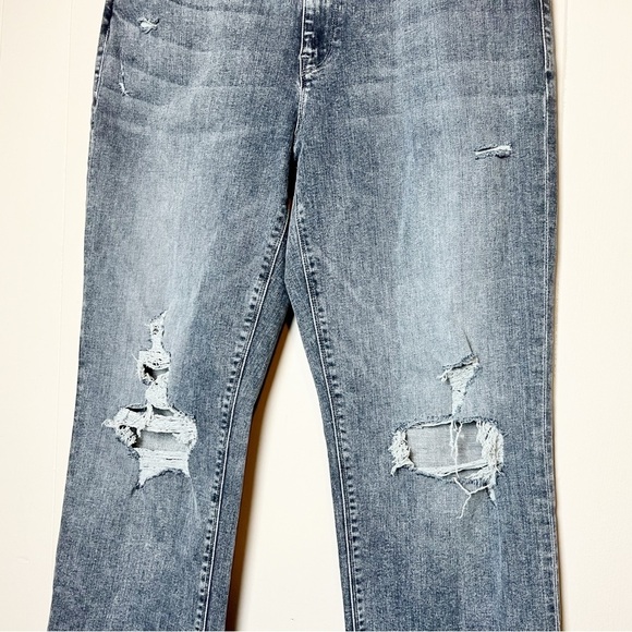 Hudson NWT Nico Straight Jeans 32 14 gray distressed rolled - Picture 4 of 14